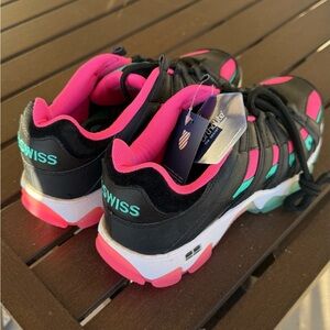 K-Swiss Women's Black and Pink Athletic Sneakers